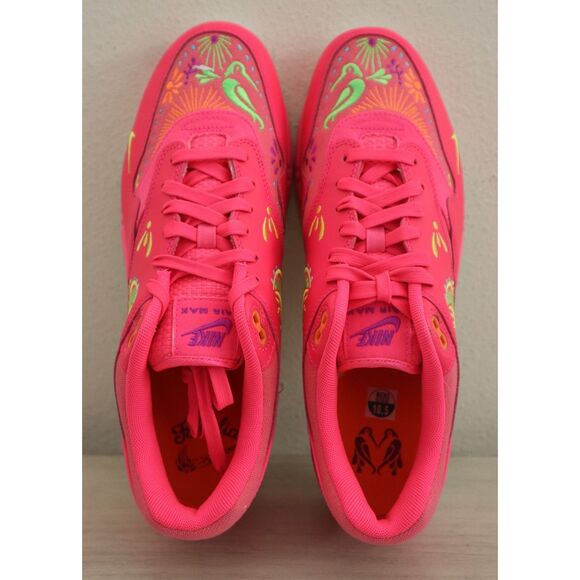 Nike FQ8172-645 Men 10.5 Women 12 Pink “Day of the Dead” Air Max 1 PRM Shoes - Picture 2 of 14